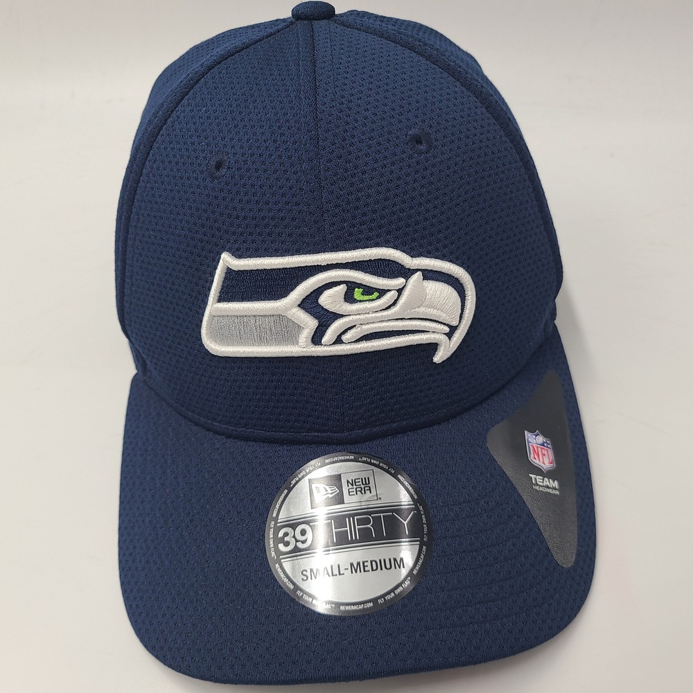 Seattle Seahawks Hat Fitted‎ S-M New Era 39Thirty Blue NFL Football Logo Men